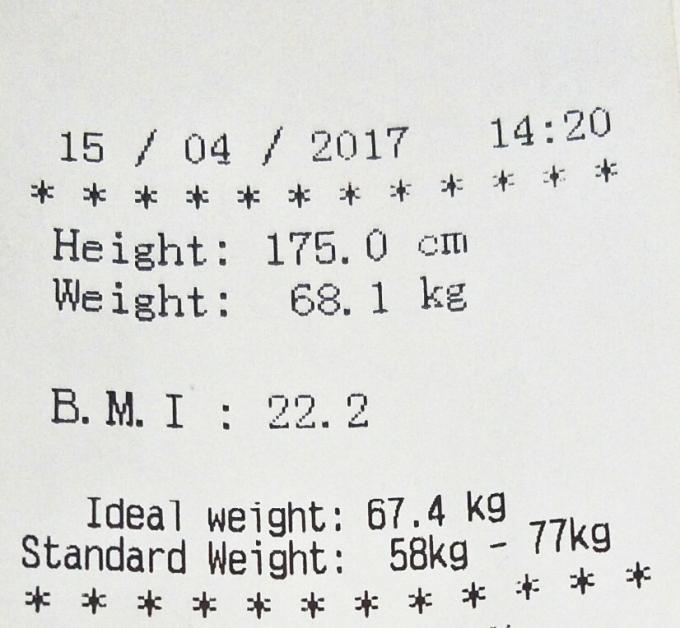 Ιατρικές κλίμακες ύψους και βάρους ψηφιακής επίδειξης με την ανάλυση BMI και το θερμικό εκτυπωτή