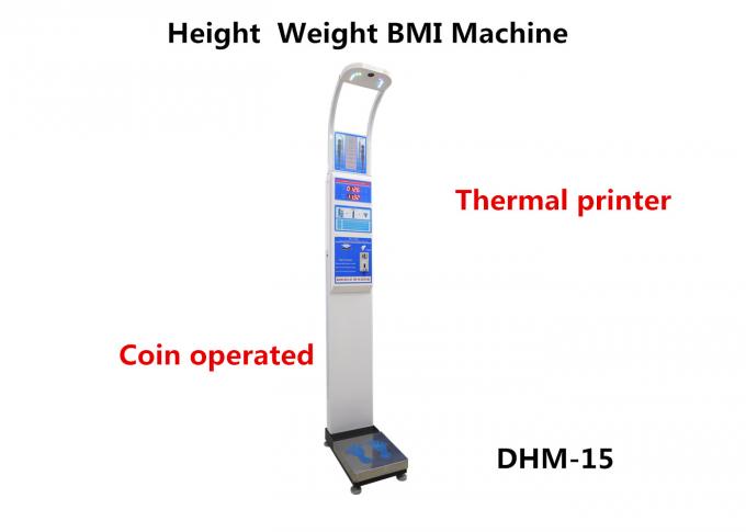 Το νόμισμα ανοξείδωτου λειτούργησε τις ιατρικές κλίμακες βάρους ύψους με BMI και τον εκτυπωτή