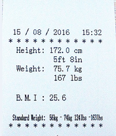 Ψηφιακή μηχανή μέτρησης BMI με τη μέτρηση ύψους βάρους